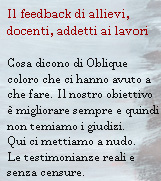 feedback allievi, docenti, esperti